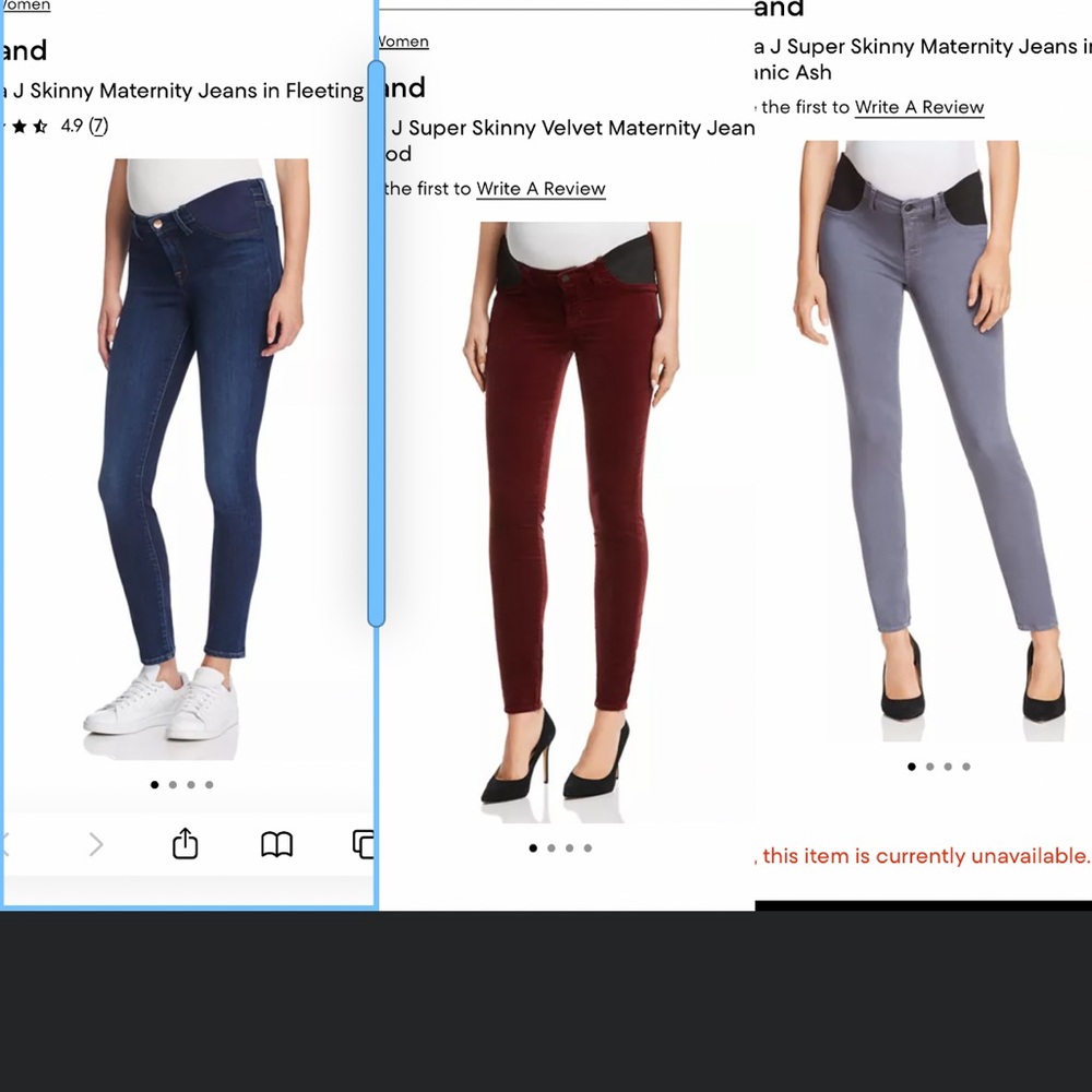 💙❤️🩶3 JBrand GUC S29 Mama Maternity Skinny Jeans🩶❤️💙